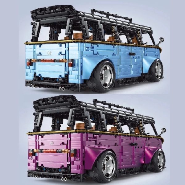 TGL T5022A moder bus, kocke za sestavljanje, motoriziran pogon, velik model 1:8, 3299-delni - slika 4