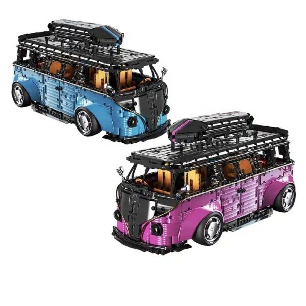 TGL T5022A moder bus, kocke za sestavljanje, motoriziran pogon, velik model 1:8, 3299-delni - slika 3