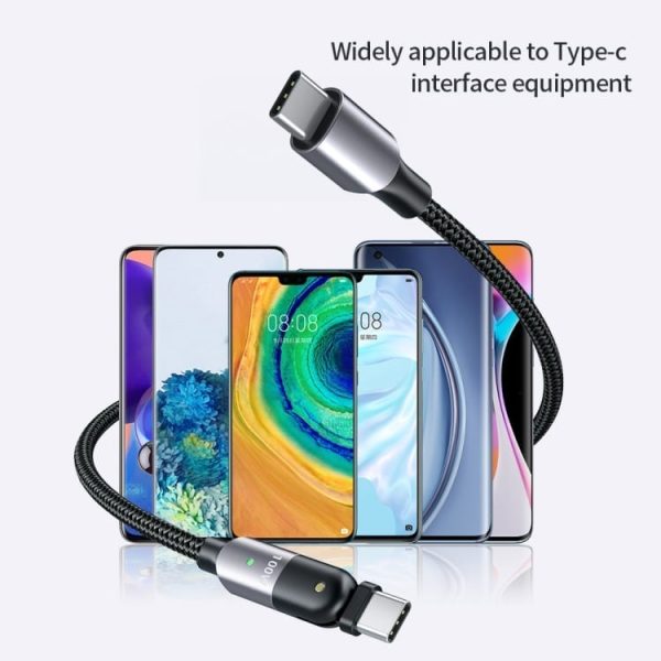 USB-C v USB-C PD kabel za ultra hitro polnjenje 100W 5A - Rdeč - slika 2