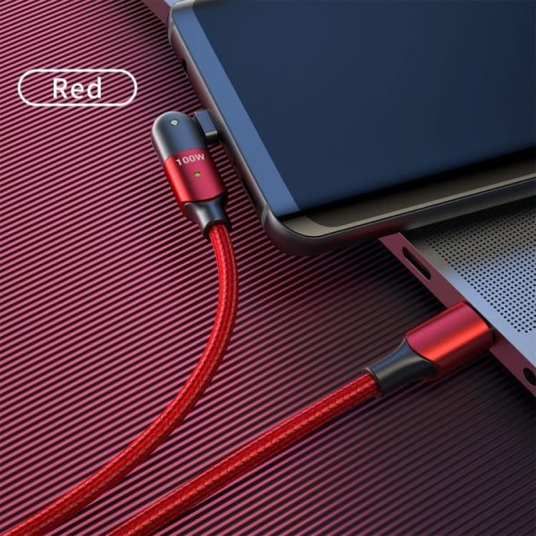 USB-C v USB-C PD kabel za ultra hitro polnjenje 100W 5A - Rdeč - slika 1