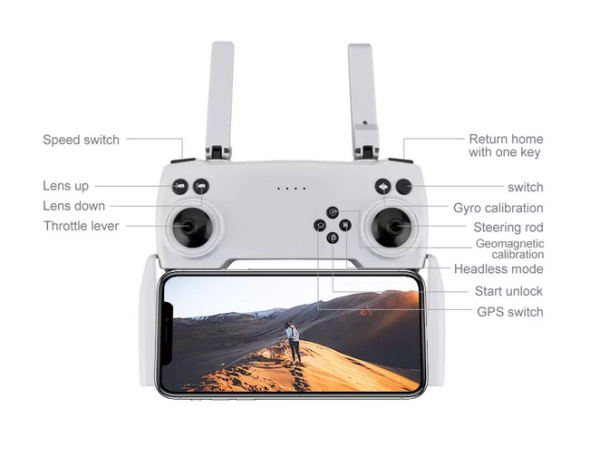 GPS dron Deer3 Max z dvema kamerama, črn - slika 6
